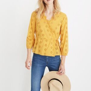 Madewell eyelet wrap blouse. XXS